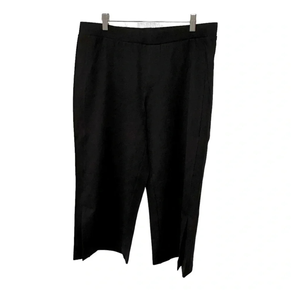 H by Halston 14 black split hem cropped‎ pull up pants